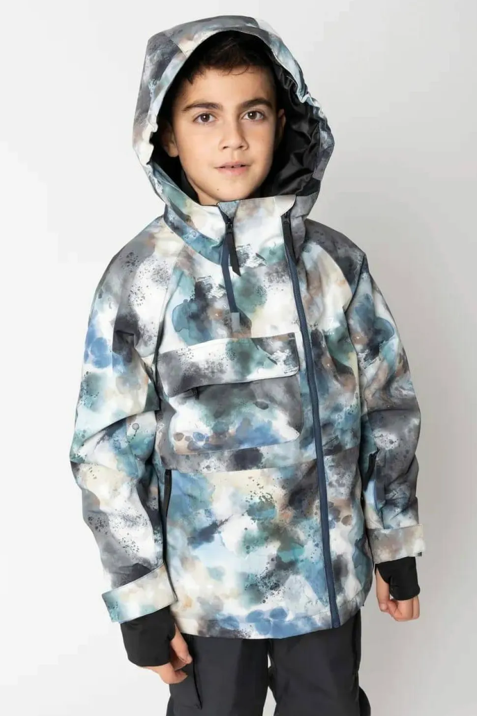 2117 of Sweden Juniors' Light Padded Ski Jacket Kidden Aop Sky