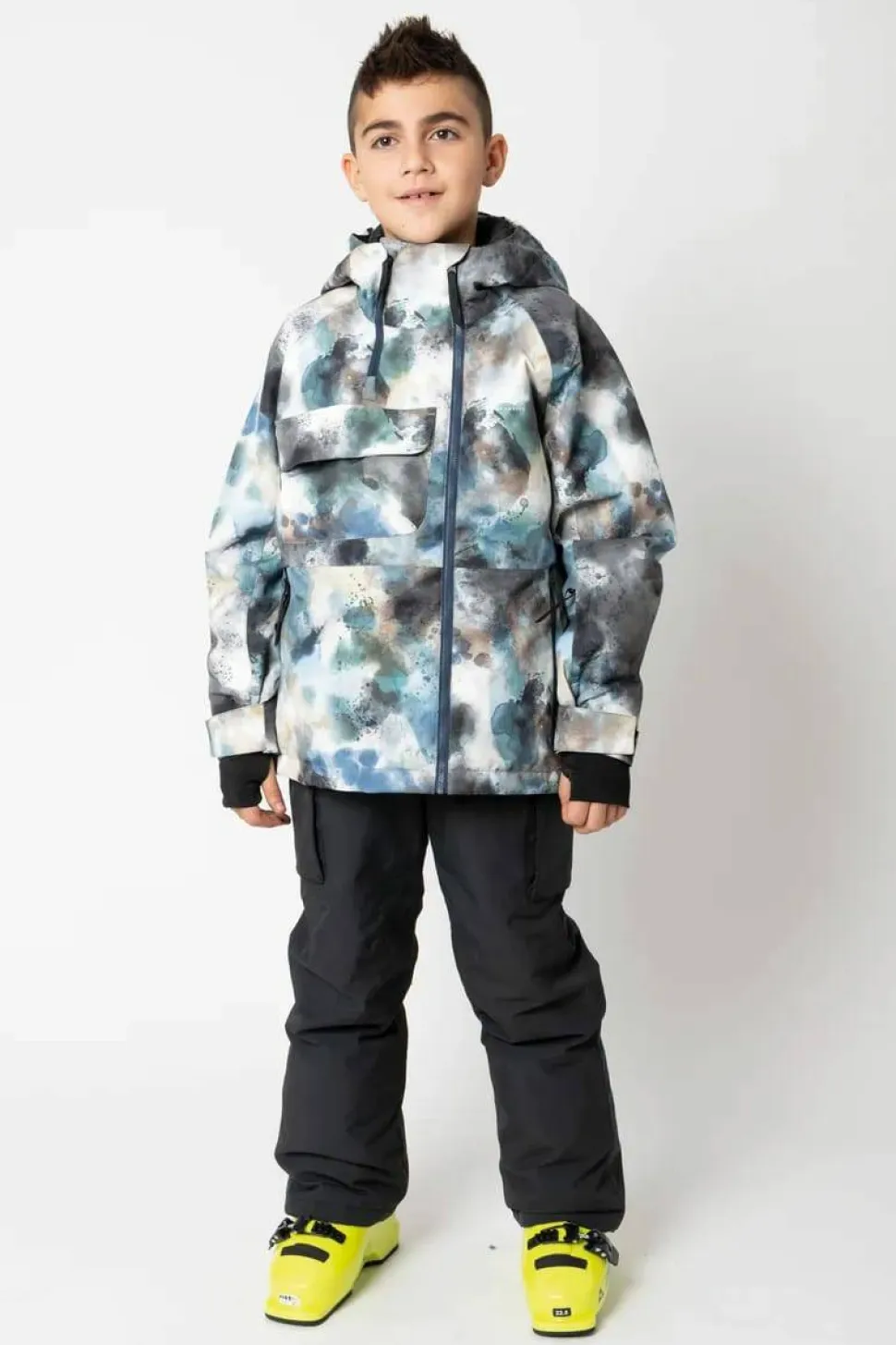 2117 of Sweden Juniors' Light Padded Ski Jacket Kidden Aop Sky