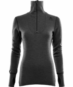 Aclima DoubleWool Polo with Zip Woman Marengo/Jet Black New