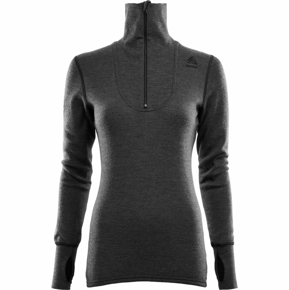 Aclima DoubleWool Polo with Zip Woman Marengo/Jet Black New
