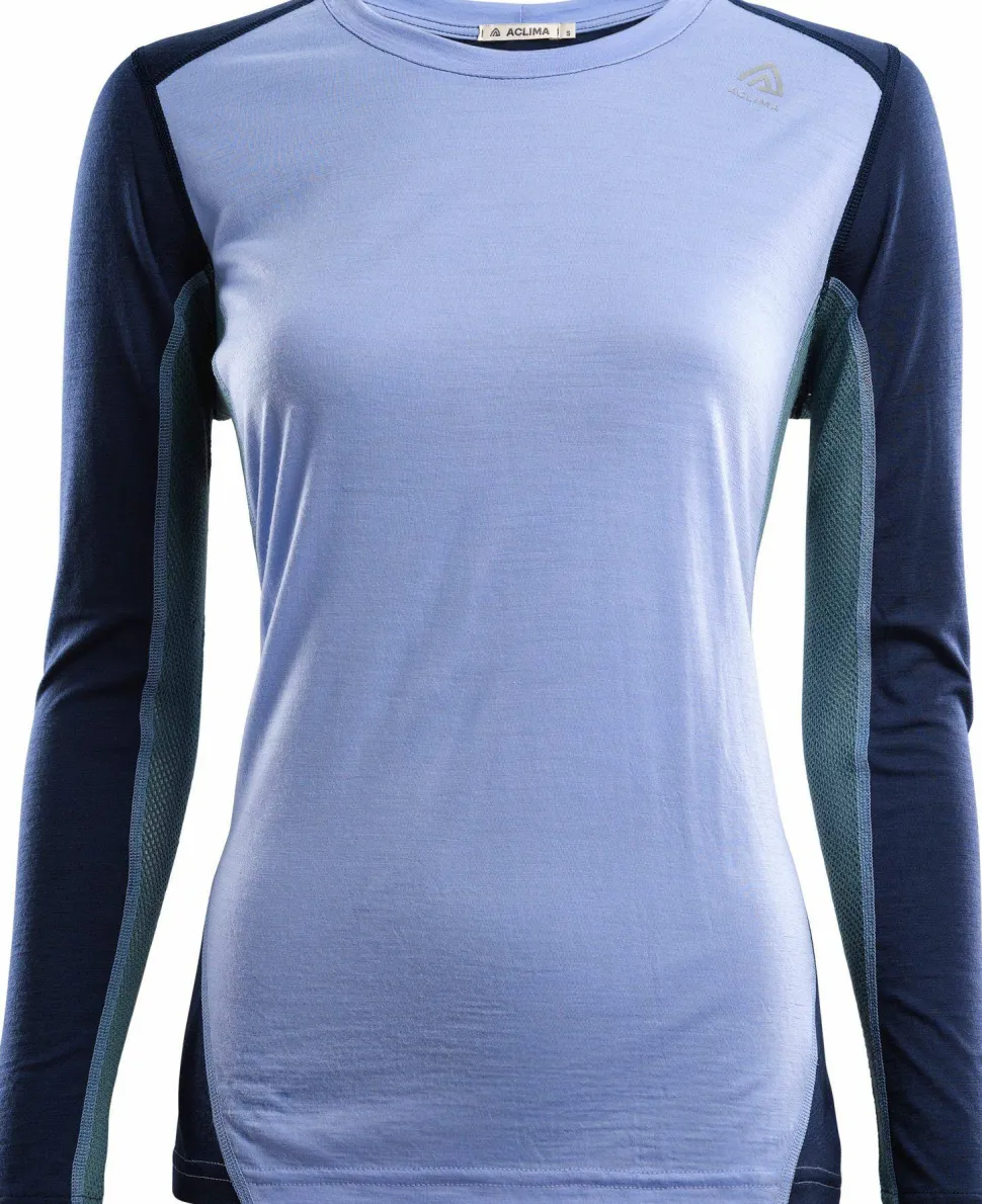Aclima LightWool Sports Shirt Woman Purple Impression/Navy Blazer/North Atlantic