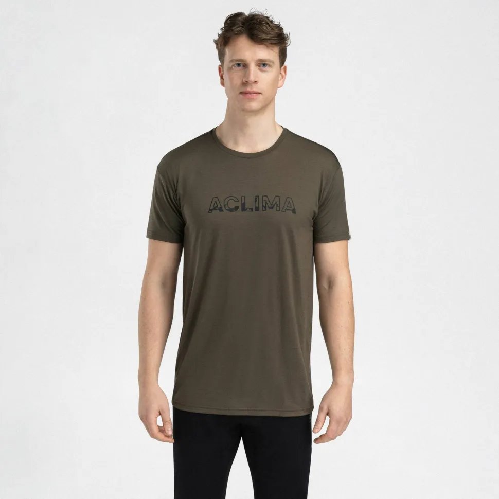 Aclima Men's LightWool 140 Classic Tee Logo Tarmac