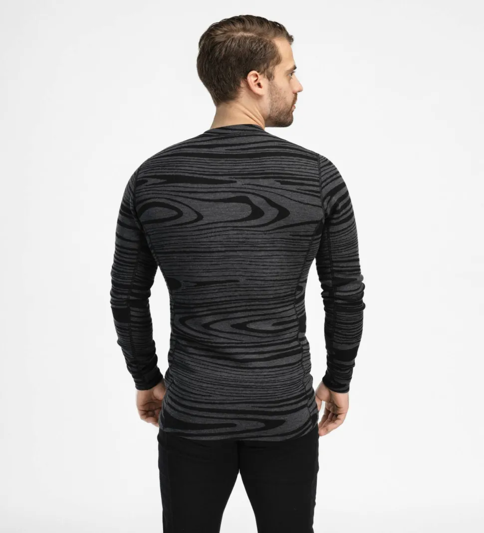 Aclima Men's WarmWool Crew Neck Black Motion