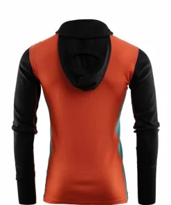 Men's WarmWool Hoodsweater with Zip Jet Black/Red Clay/North Atlantic Underställ Herr