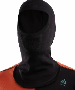 Men's WarmWool Hoodsweater with Zip Jet Black/Red Clay/North Atlantic Underställ Herr