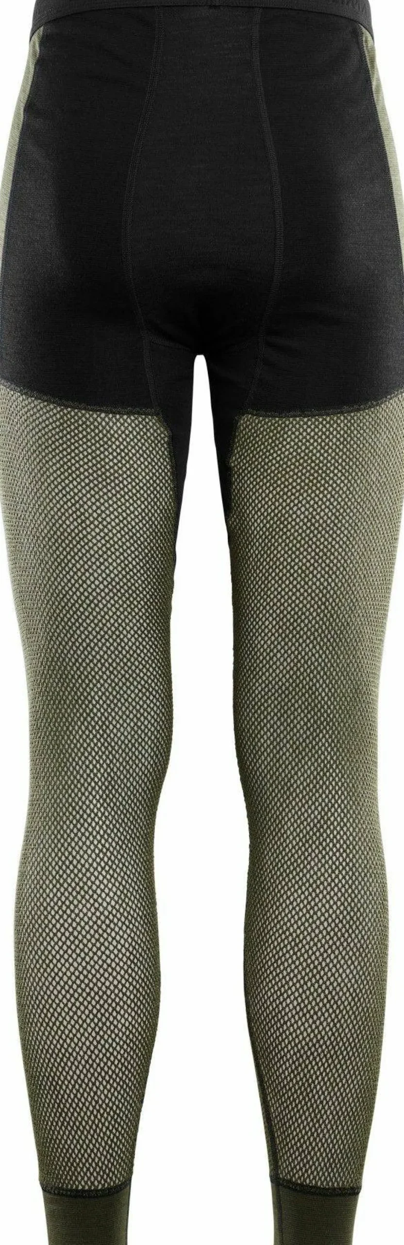 Aclima Men's WoolNet Hybrid Longs Jet Black/Olive Night/Dill
