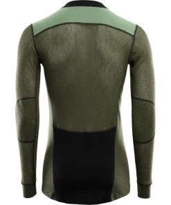 Men's WoolNet Hybrid Crew Neck Jet Black/Olive Night/Dill Underställ Herr