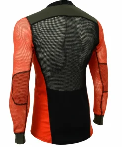 Aclima Men's WoolNet Hybrid Crew Neck Jet Black/Poinciana/Olive Nigh
