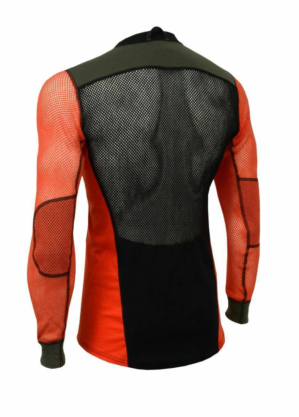 Aclima Men's WoolNet Hybrid Crew Neck Jet Black/Poinciana/Olive Nigh