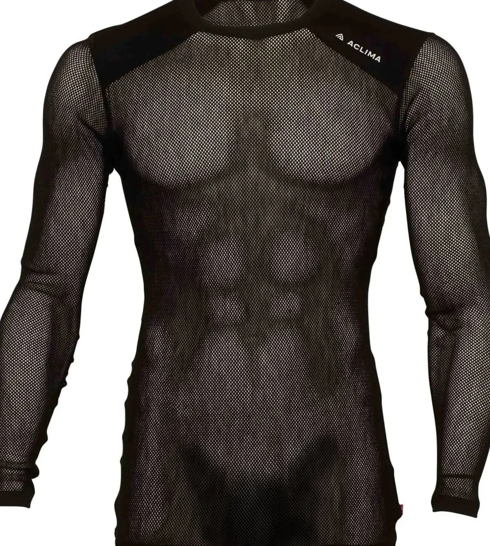 Aclima Men's WoolNet Light Crewneck Jet Black Hot