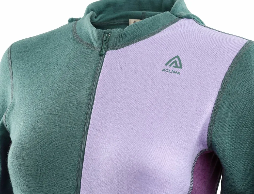 Best WarmWool Hoodsweater with Zip Woman North Atlantic/Purple Rose/Sunset Purple Skidkläder Dam|Underställ Dam