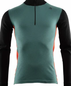 Aclima WarmWool Mock Neck with Zip Man Jet Black/North Atlantic/Red Clay Jet Black / North Atlantic / Red Clay New
