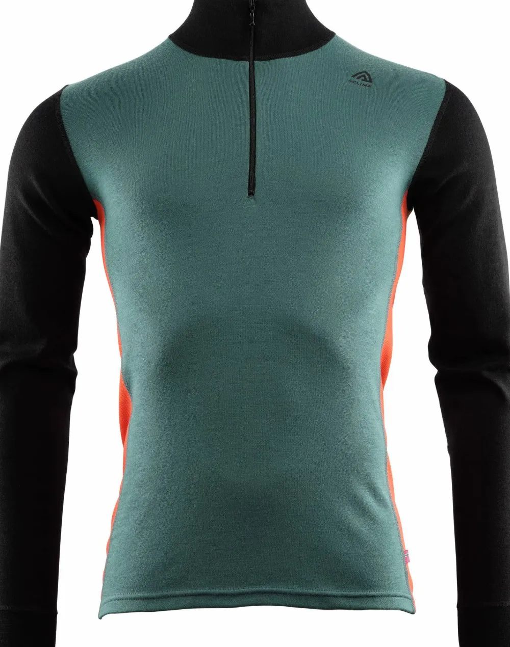 Aclima WarmWool Mock Neck with Zip Man Jet Black/North Atlantic/Red Clay Jet Black / North Atlantic / Red Clay New