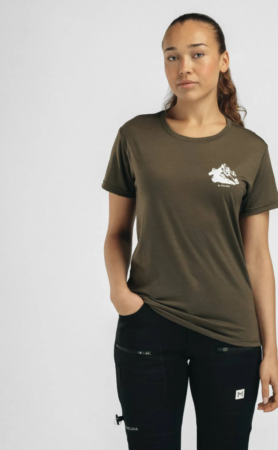 Aclima Women's Lightwool 140 Classic Tee Mountain Tarmac