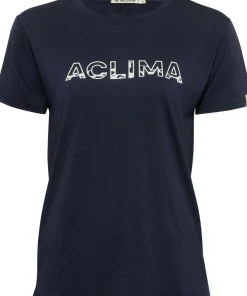 Aclima Women's LightWool 140 Classic Tee Logo Navy Blazer Clearance