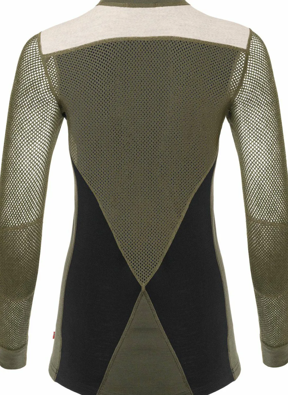 Online Women's WoolNet Hybrid Crew Neck Jet Black/Olive Night/Beige Melange Skidkläder Dam|Underställ Dam