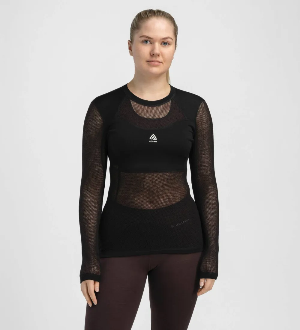 Aclima Women's WoolNet Light Crewneck Jet Black Sale