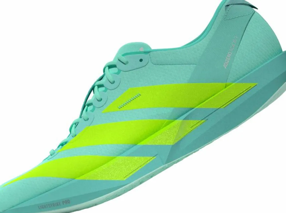Best Men's Adizero Adios 9 Flash Aqua/Lucid Lemon/Zero Metalic Löparskor Herr