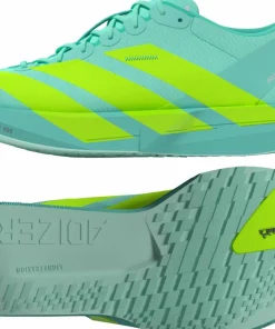 Best Men's Adizero Adios 9 Flash Aqua/Lucid Lemon/Zero Metalic Löparskor Herr