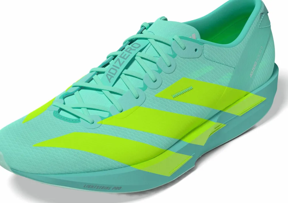 Best Men's Adizero Adios 9 Flash Aqua/Lucid Lemon/Zero Metalic Löparskor Herr
