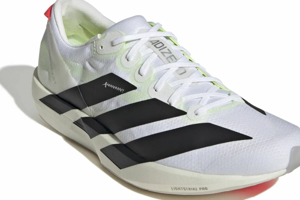 Clearance Men's Adizero Adios 9 Cloud White/Core Black/Lucid Red Löparskor Herr