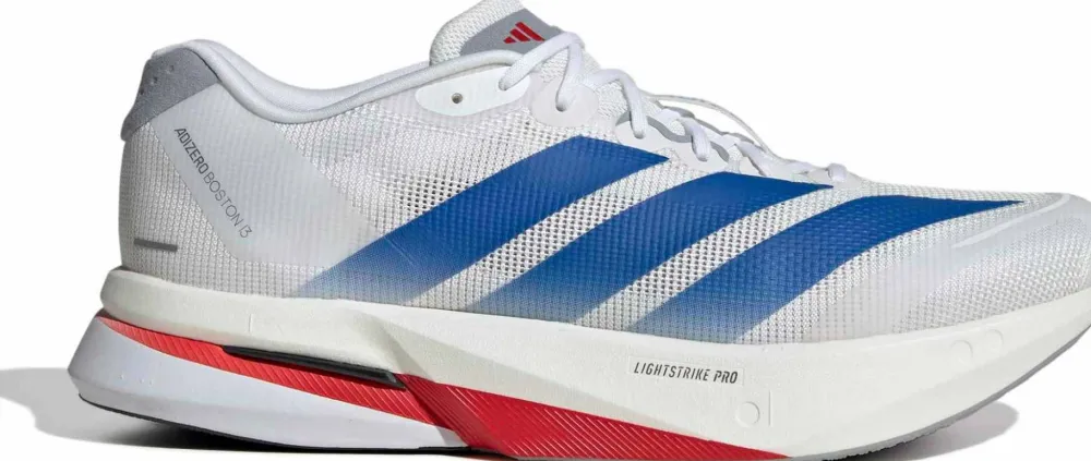 Adidas Men's Adizero Boston 13 Cloud White / Team Royal Blue / Halo Silver