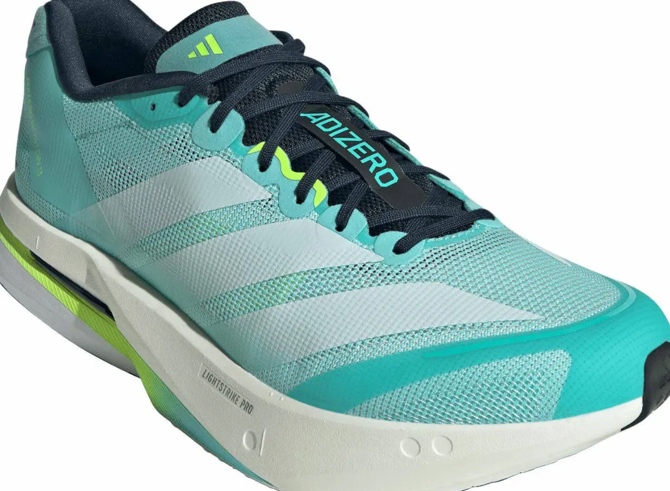 Adidas Men's Adizero Boston 13 Flash Aqua/Cloud White/Lucid Lemon