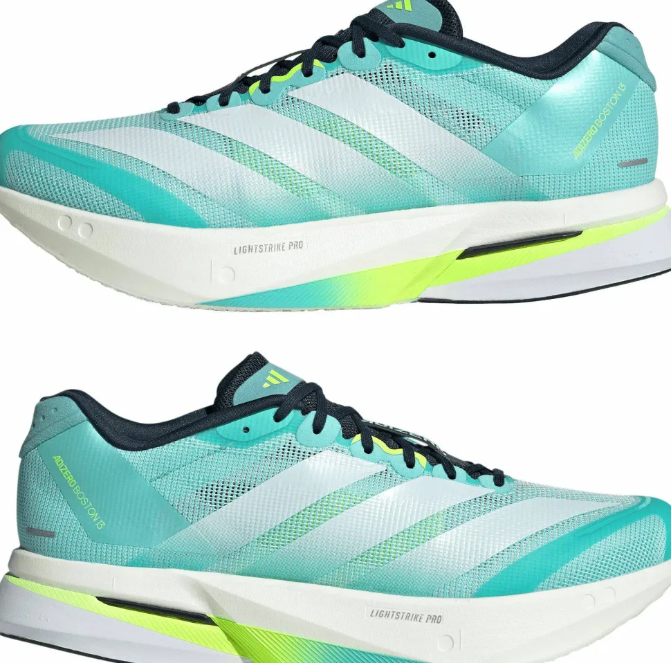 Adidas Men's Adizero Boston 13 Flash Aqua/Cloud White/Lucid Lemon