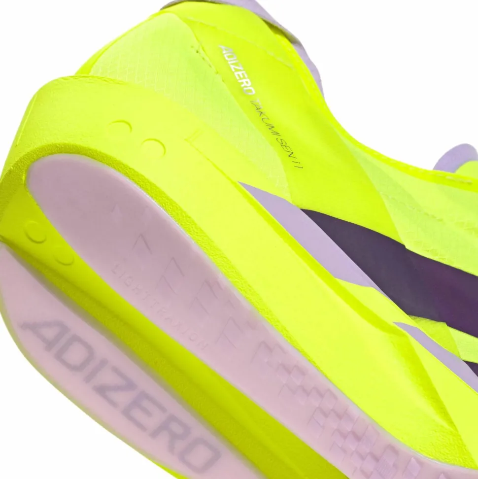 Adidas Men's Adizero Takumi Sen 11 Solar Yellow/Aurora Plum/Powder Plum