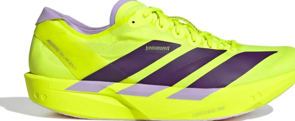 Adidas Men's Adizero Takumi Sen 11 Solar Yellow/Aurora Plum/Powder Plum