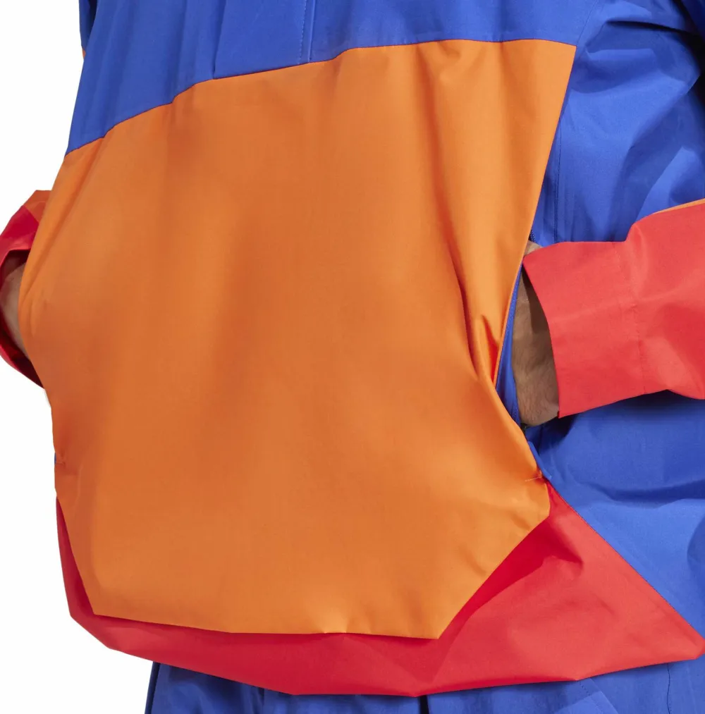 Adidas Men's Terrex Xploric 2.5L Climaproof Anorak Semi lucid blue/ Semi impact orange / Pure ruby