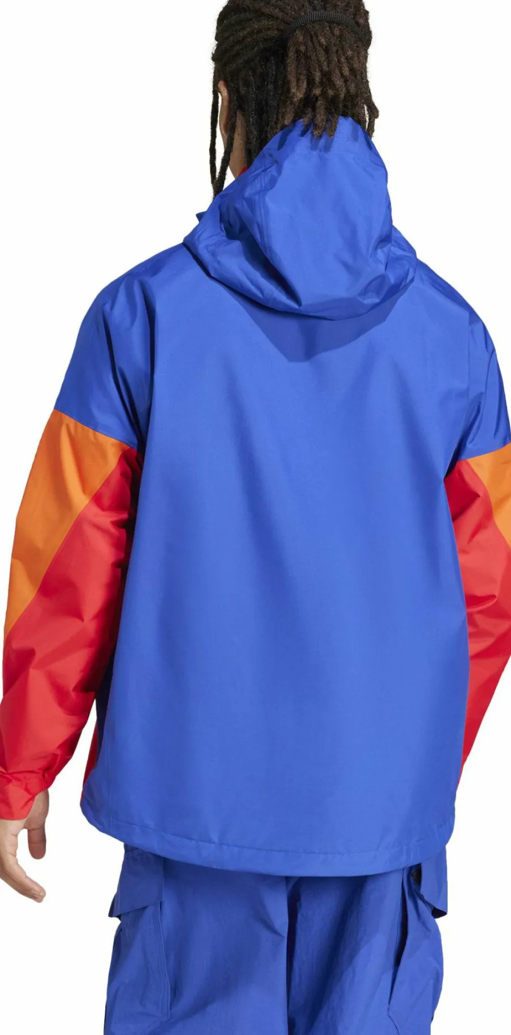 Adidas Men's Terrex Xploric 2.5L Climaproof Anorak Semi lucid blue/ Semi impact orange / Pure ruby