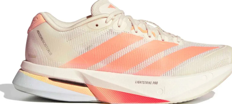 Adidas Women's Adizero Boston 13 Off white/Beam orange/Acid orange