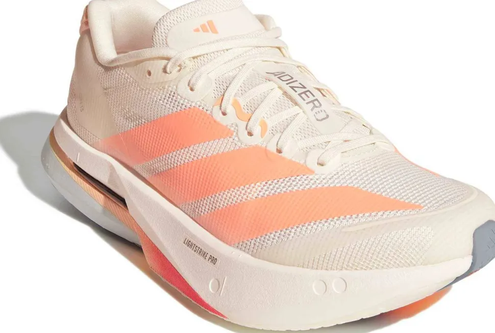 Adidas Women's Adizero Boston 13 Off white/Beam orange/Acid orange