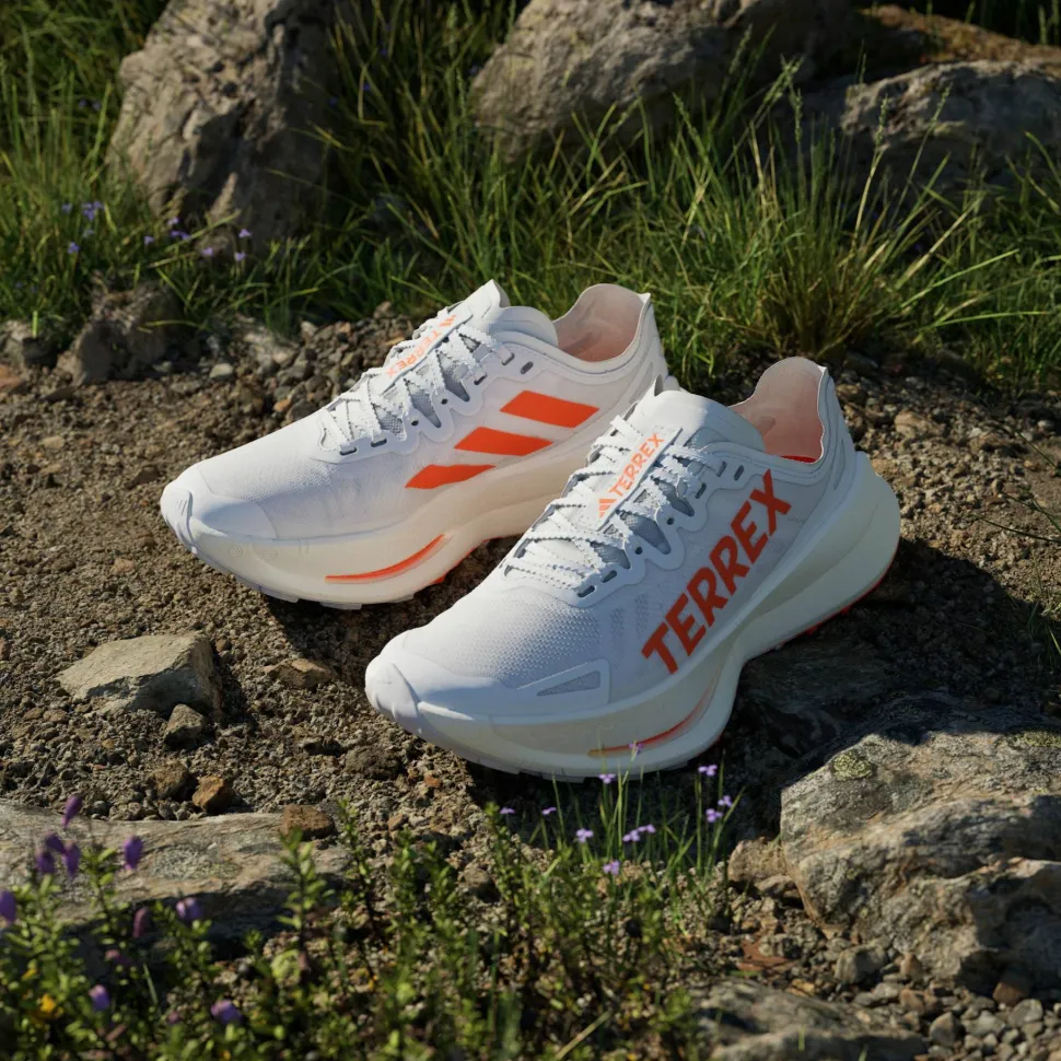Adidas Women's Terrex Agravic Speed Ultra Trail Running Shoes Cloud White/Impact Orange/Dash Grey