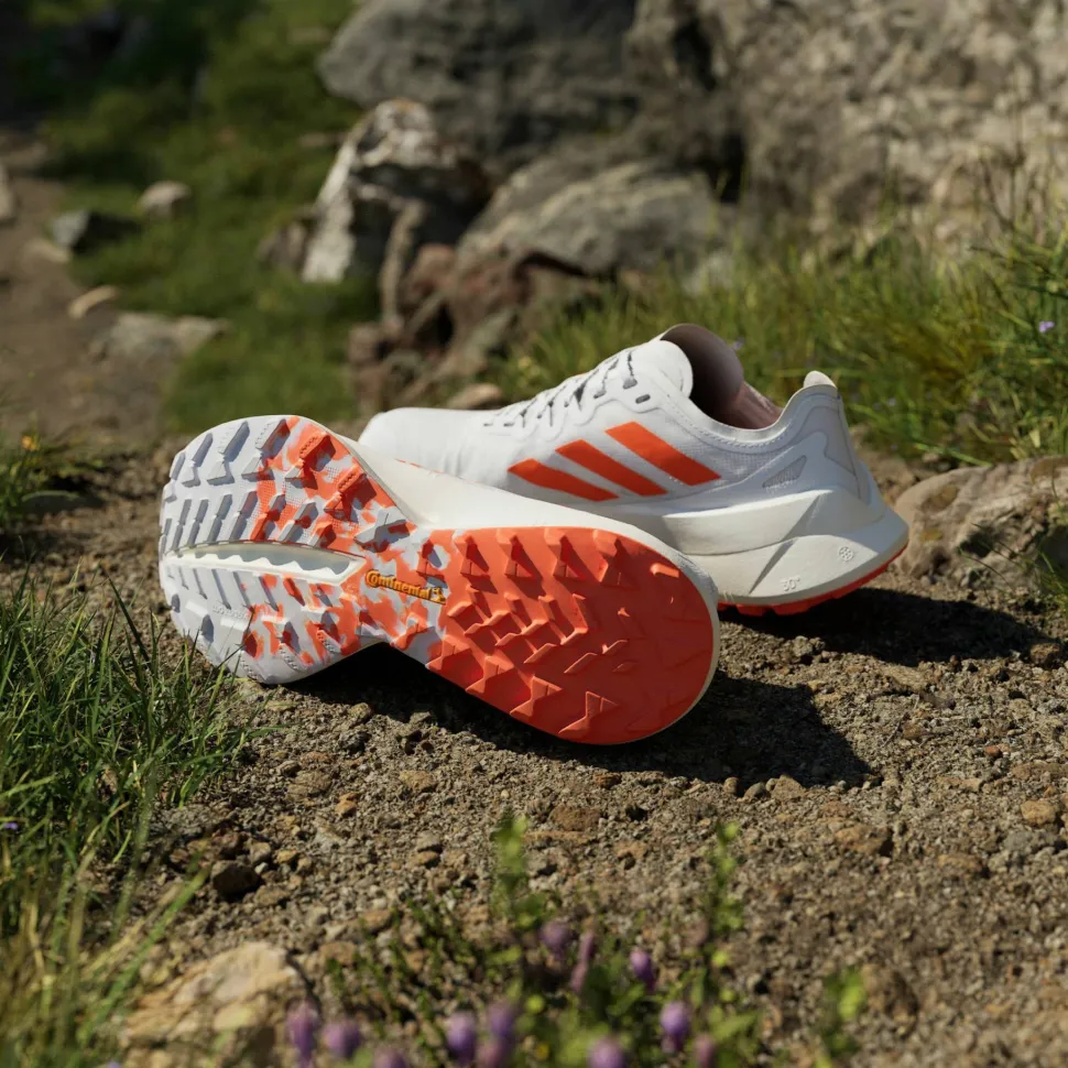 Adidas Women's Terrex Agravic Speed Ultra Trail Running Shoes Cloud White/Impact Orange/Dash Grey