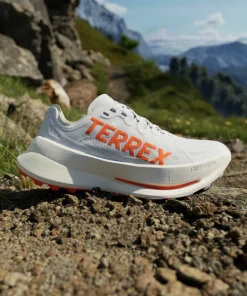 Adidas Women's Terrex Agravic Speed Ultra Trail Running Shoes Cloud White/Impact Orange/Dash Grey