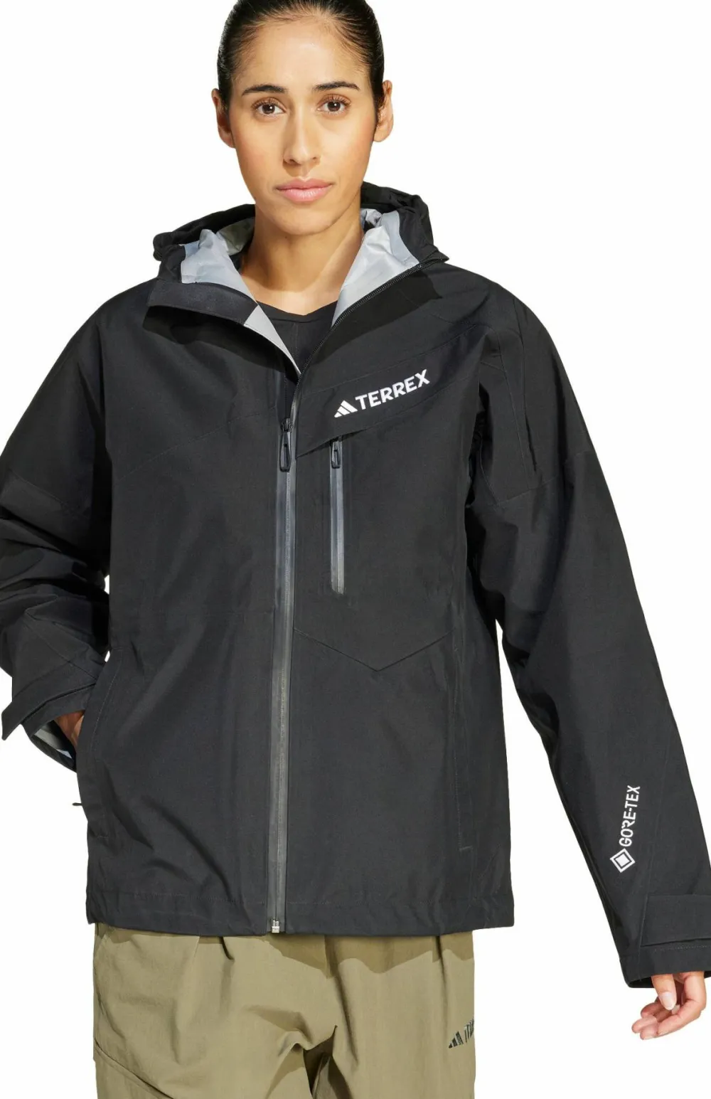 Adidas Women's Terrex Techrock 3L Gore-Tex Performance Jacket Black New