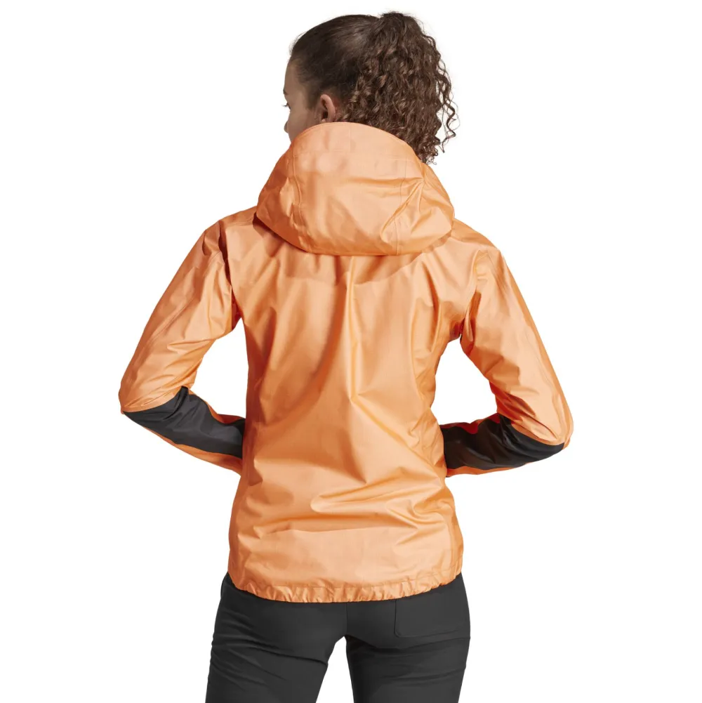 Adidas Women's Terrex Techrock Light GORE-TEX Active Rain Jacket Semi Impact Orange Discount