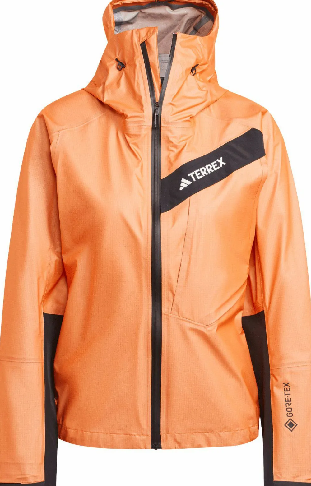 Adidas Women's Terrex Techrock Light GORE-TEX Active Rain Jacket Semi Impact Orange Discount