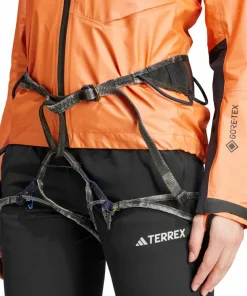 Adidas Women's Terrex Techrock Light GORE-TEX Active Rain Jacket Semi Impact Orange Discount