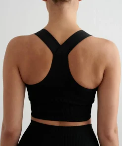 Aim'n Women's High Support Ribbed Bra Black Clearance