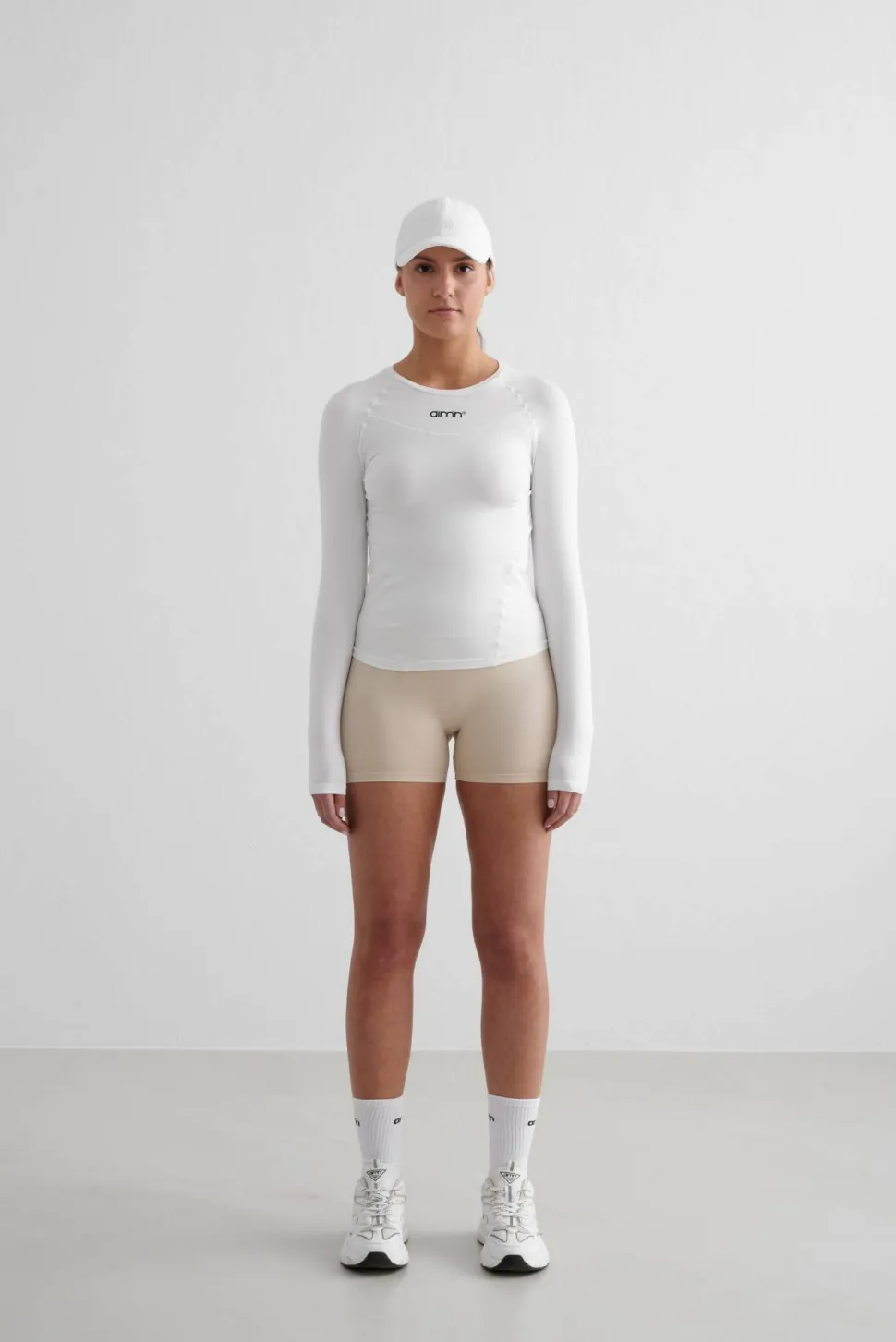 Aim'n Women's Soft Basic Long Sleeve White