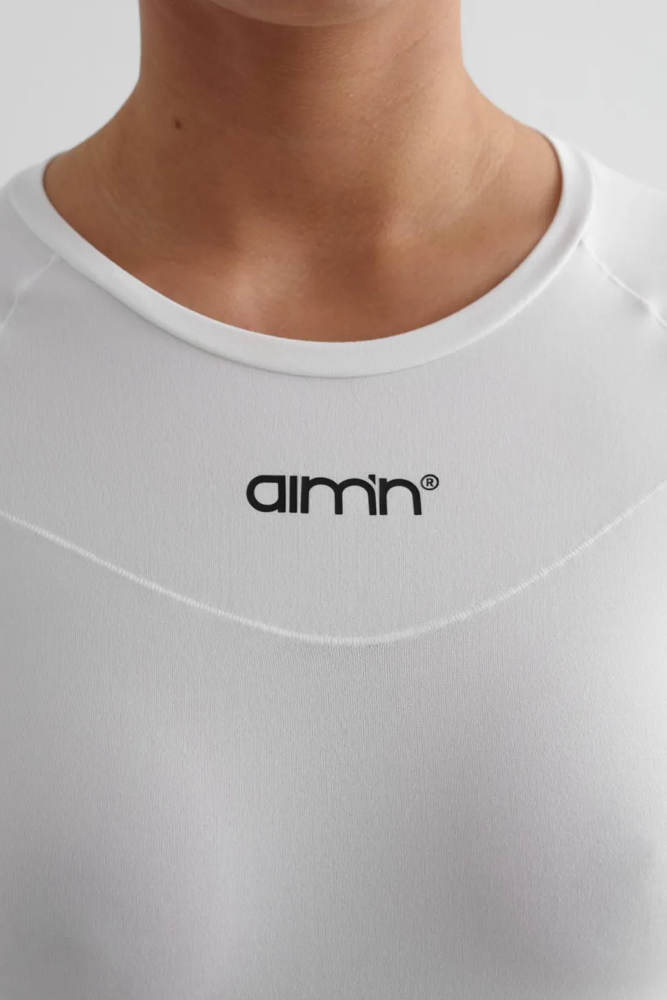 Aim'n Women's Soft Basic Long Sleeve White