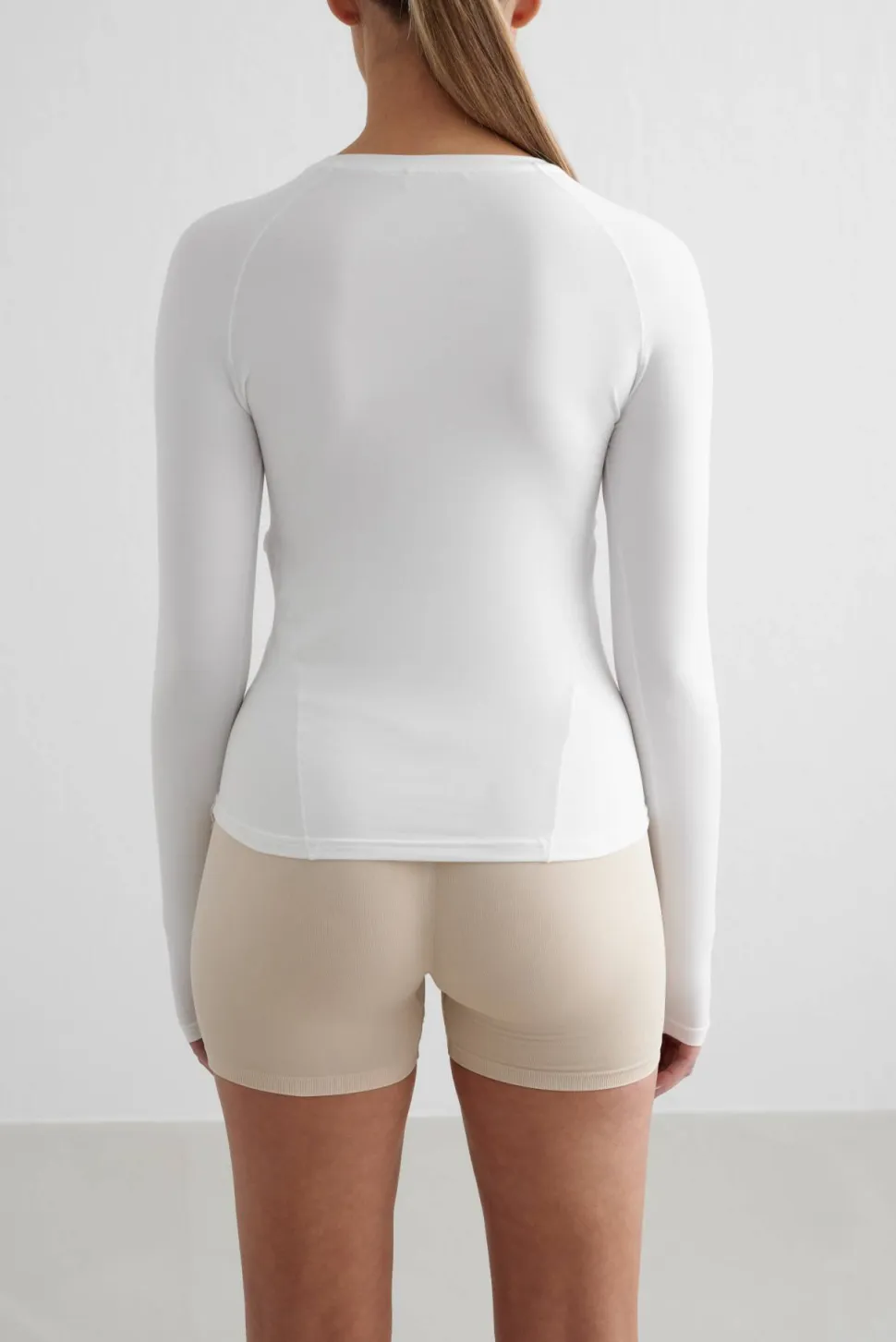 Aim'n Women's Soft Basic Long Sleeve White