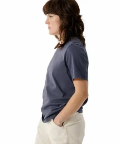 Arc'teryx Women's Kragg Sl Cotton Emblem Crew Shortsleeve Dark Stratus