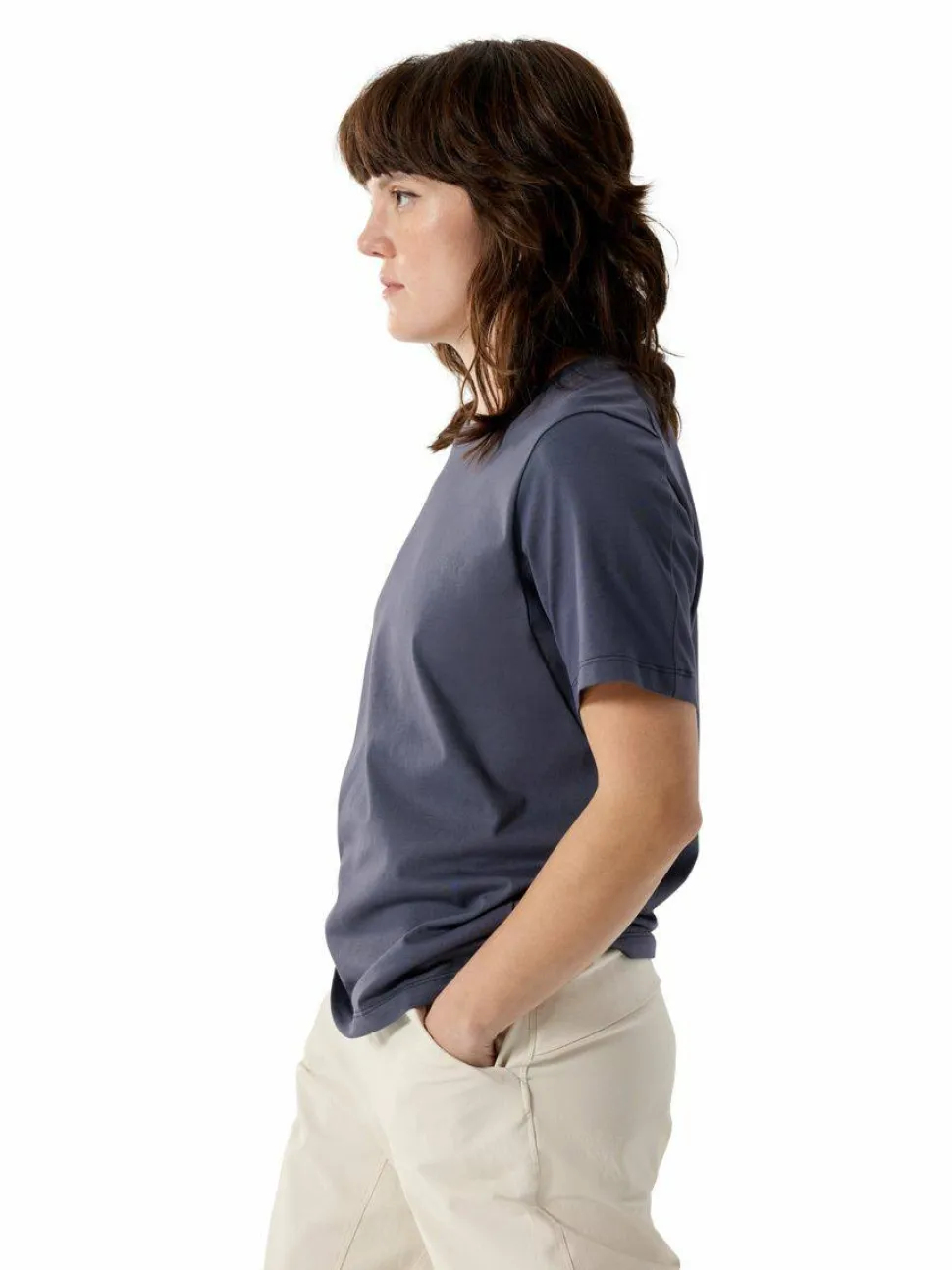Arc'teryx Women's Kragg Sl Cotton Emblem Crew Shortsleeve Dark Stratus
