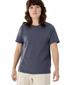Arc'teryx Women's Kragg Sl Cotton Emblem Crew Shortsleeve Dark Stratus