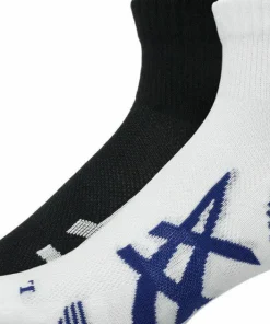 Asics 2 Pack Cushioned Run Quarter Sock Performance Black/Brilliant White Sale