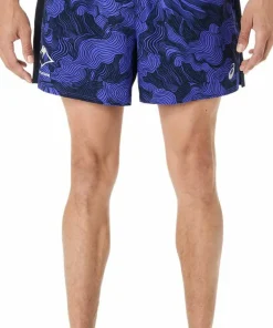 Asics Men's Fujitrail All Over Print 5in Shorts Midnight/Cobalt Burst/Cream Clearance